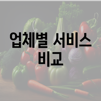 업체별 서비스 비교