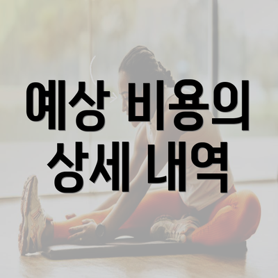 예상 비용의 상세 내역