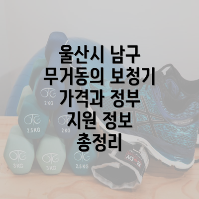 울산시 남구 무거동의 보청기 가격과 정부 지원 정보 총정리