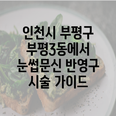 인천시 부평구 부평3동에서 눈썹문신 반영구 시술 가이드