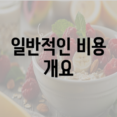 일반적인 비용 개요