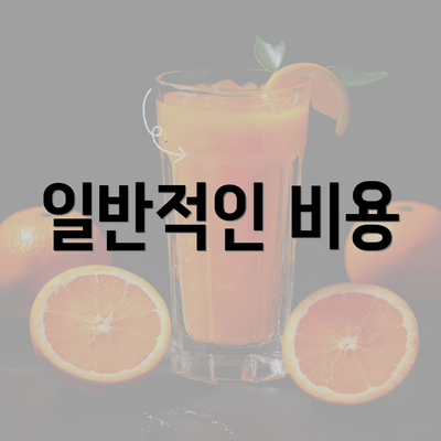 일반적인 비용