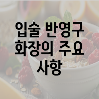 입술 반영구 화장의 주요 사항