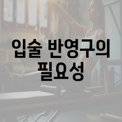 입술 반영구의 필요성