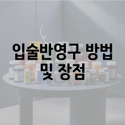 입술반영구 방법 및 장점