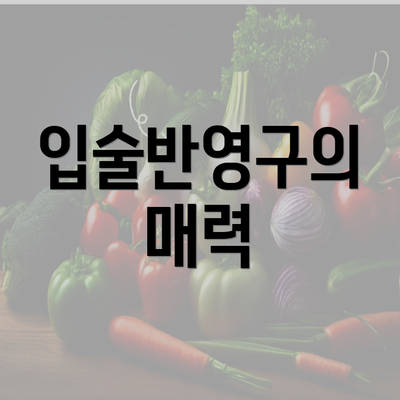 입술반영구의 매력