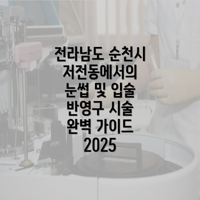 전라남도 순천시 저전동에서의 눈썹 및 입술 반영구 시술 완벽 가이드 2025