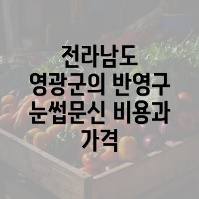 전라남도 영광군의 반영구 눈썹문신 비용과 가격