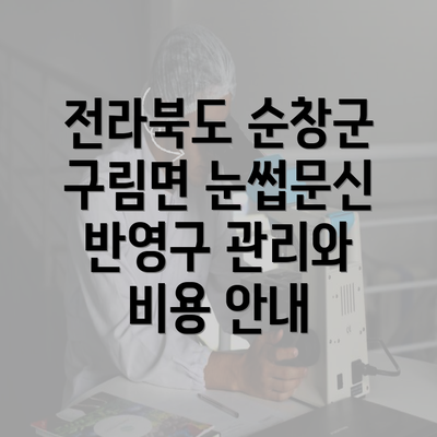 전라북도 순창군 구림면 눈썹문신 반영구 관리와 비용 안내