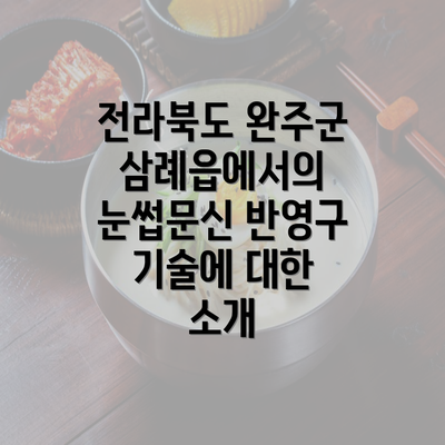 전라북도 완주군 삼례읍에서의 눈썹문신 반영구 기술에 대한 소개