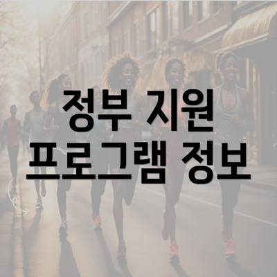 정부 지원 프로그램 정보