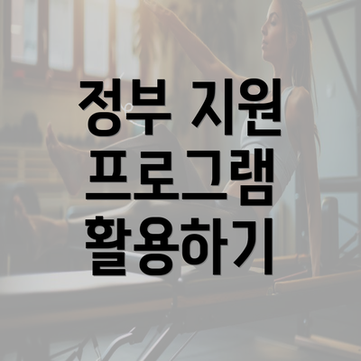 정부 지원 프로그램 활용하기