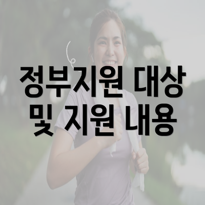 정부지원 대상 및 지원 내용