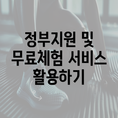 정부지원 및 무료체험 서비스 활용하기