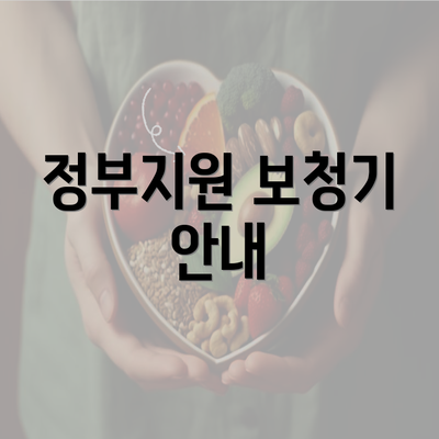 정부지원 보청기 안내