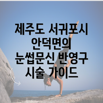 제주도 서귀포시 안덕면의 눈썹문신 반영구 시술 가이드