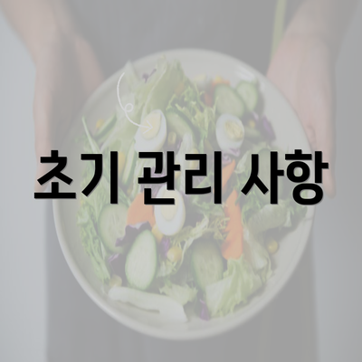 초기 관리 사항