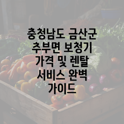 충청남도 금산군 추부면 보청기 가격 및 렌탈 서비스 완벽 가이드