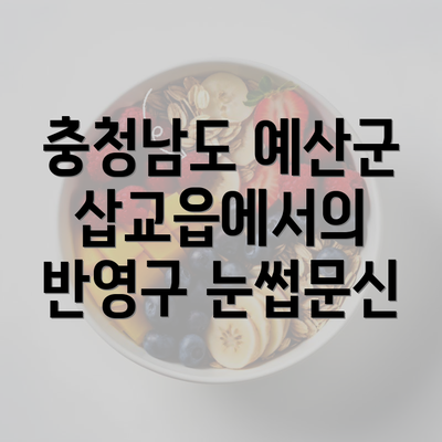 충청남도 예산군 삽교읍에서의 반영구 눈썹문신