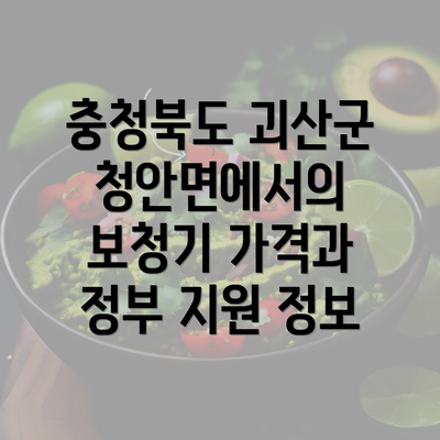 충청북도 괴산군 청안면에서의 보청기 가격과 정부 지원 정보