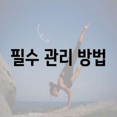 필수 관리 방법