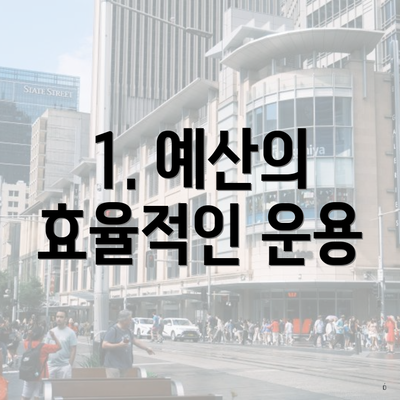 1. 예산의 효율적인 운용