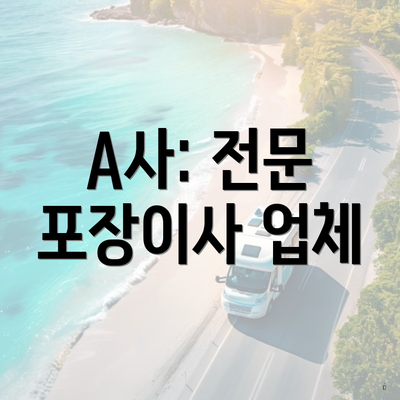 A사: 전문 포장이사 업체