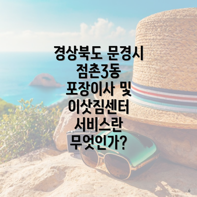 경상북도 문경시 점촌3동 포장이사 및 이삿짐센터 서비스란 무엇인가?