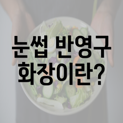 눈썹 반영구 화장이란?