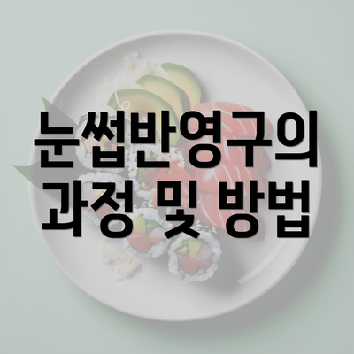 눈썹반영구의 과정 및 방법