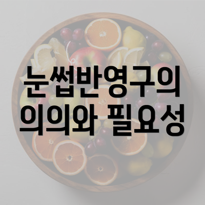 눈썹반영구의 의의와 필요성