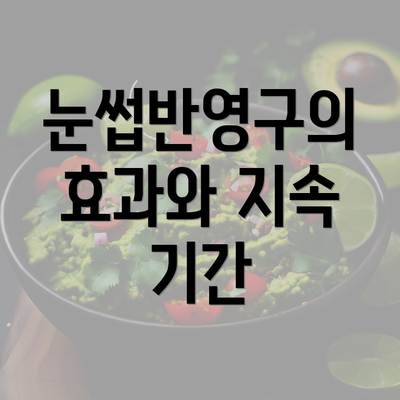 눈썹반영구의 효과와 지속 기간