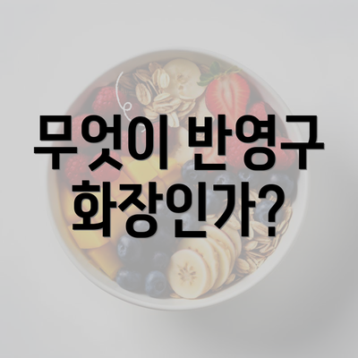 무엇이 반영구 화장인가?