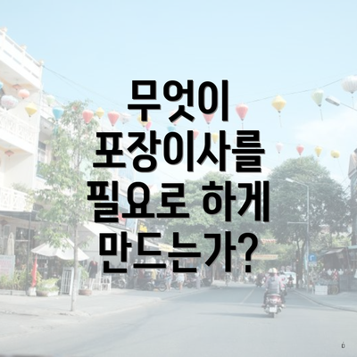 무엇이 포장이사를 필요로 하게 만드는가?