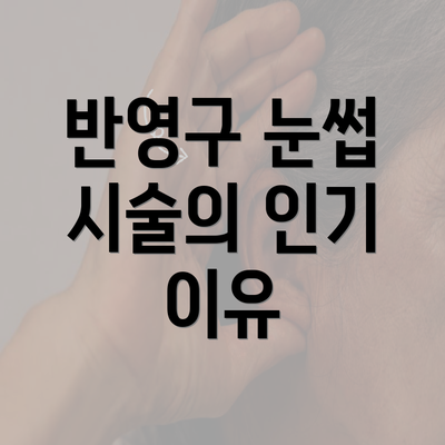 반영구 눈썹 시술의 인기 이유