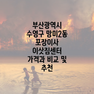 부산광역시 수영구 망미2동 포장이사 이삿짐센터 가격과 비교 및 추천