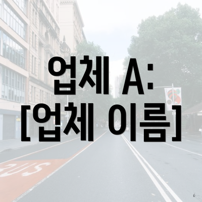 업체 A: [업체 이름]