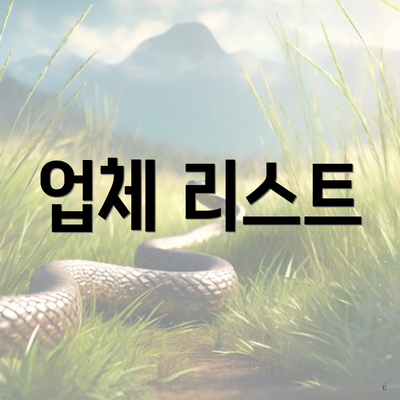 업체 리스트