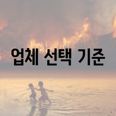 업체 선택 기준