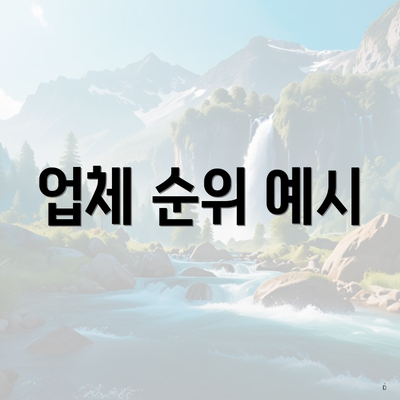 업체 순위 예시