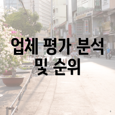 업체 평가 분석 및 순위