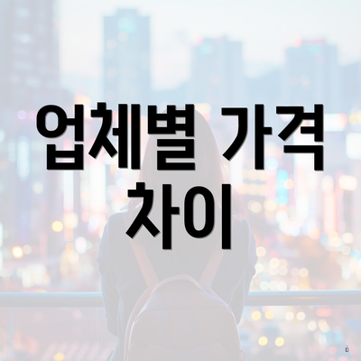 업체별 가격 차이