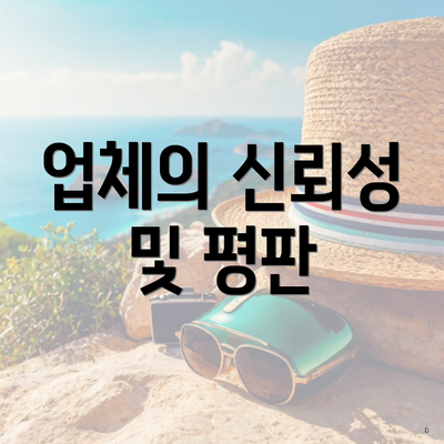 업체의 신뢰성 및 평판