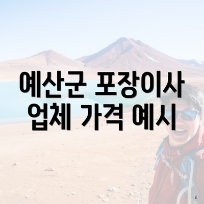 예산군 포장이사 업체 가격 예시