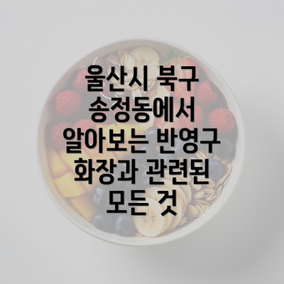 울산시 북구 송정동에서 알아보는 반영구 화장과 관련된 모든 것