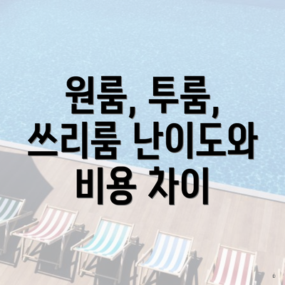 원룸, 투룸, 쓰리룸 난이도와 비용 차이