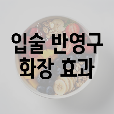 입술 반영구 화장 효과