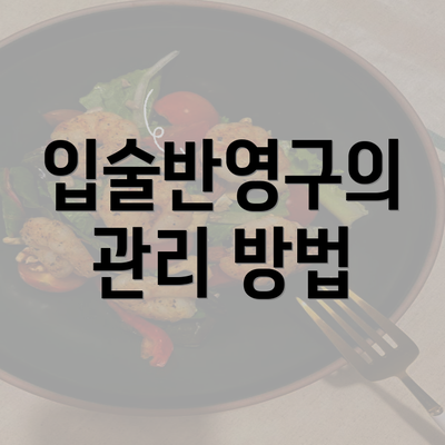 입술반영구의 관리 방법