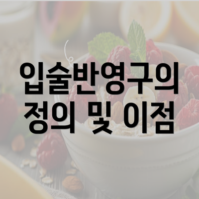 입술반영구의 정의 및 이점