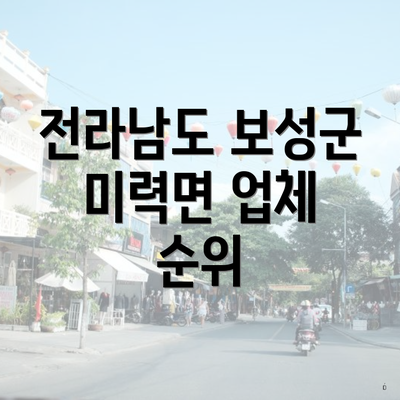 전라남도 보성군 미력면 업체 순위